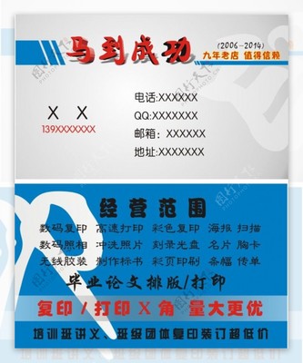 圖文店名片設(shè)計(jì) 融合網(wǎng)絡(luò)技術(shù)服務(wù)的專(zhuān)業(yè)展示